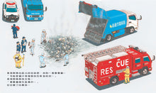 Load image into Gallery viewer, 救援車小隊出任務:救護車彼得+雲梯車威威+垃圾車拉拉出任務