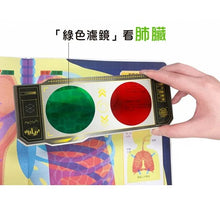 Load image into Gallery viewer, 濾鏡百科遊戲書:人體大透視 x 恐龍大透視(內附神奇雙色透視濾鏡,可顯現出不同圖案!)
