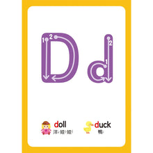 Load image into Gallery viewer, 忍者兔認知學習圖卡:數字123 x 字母ABC x 交通 x 動物【40張雙面全彩圖卡+收納鐵盒】