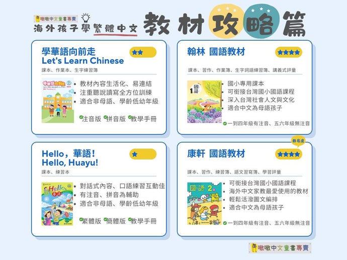 海外孩子學繁體中文 教材攻略篇